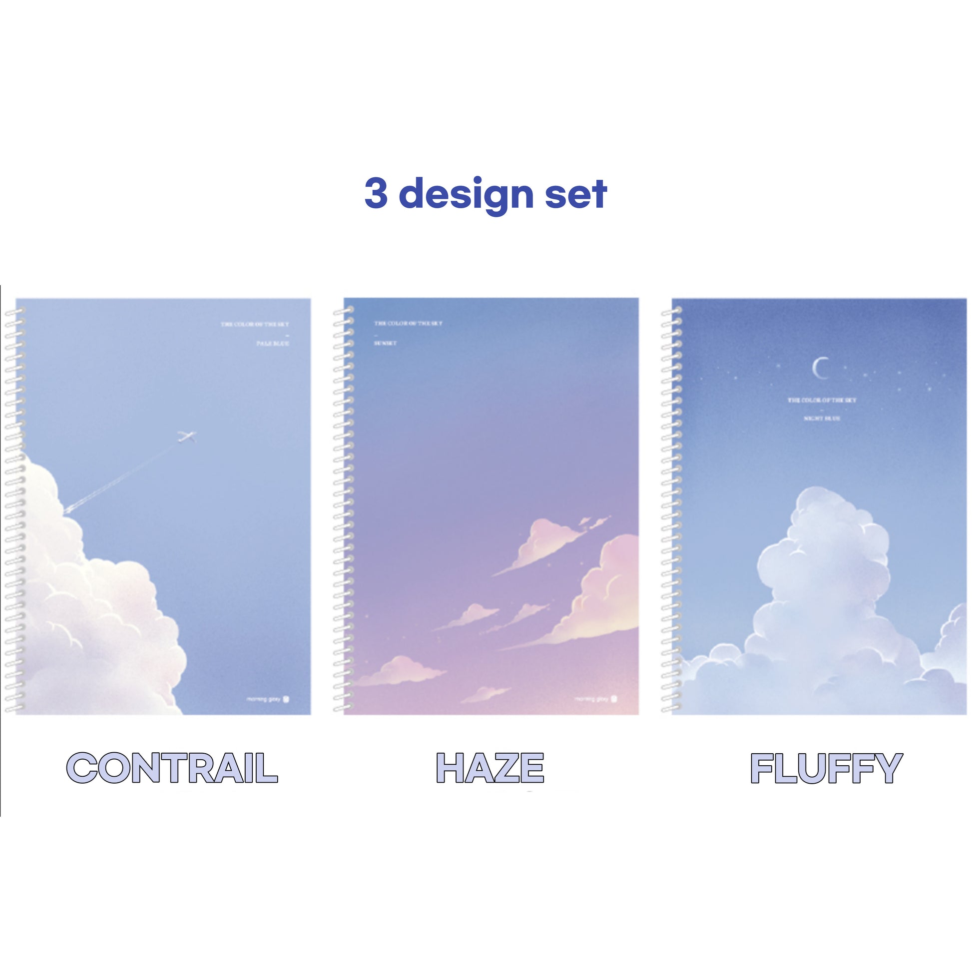 cloud illustration Korean notebook 3 design set